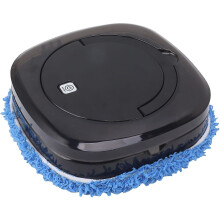 Robô robô de limpeza automática de pisos com reservatório de água, aspirador e esfregão (preto)