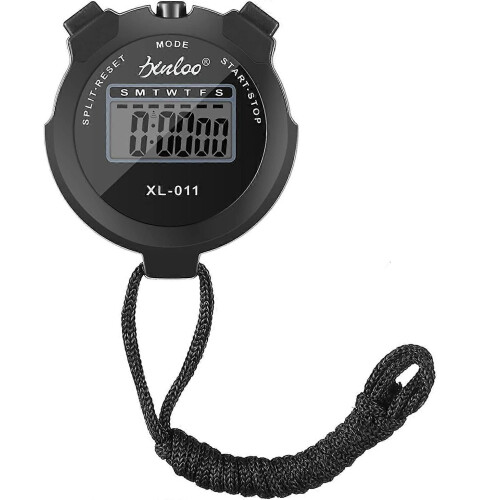 Referee Digital Electronic Sports Stopwatch Timer, Large LCD Display, Black, 1 Piece