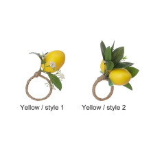 Anéis de guardanapo de limão - Decorações de mesa de plástico amarelo