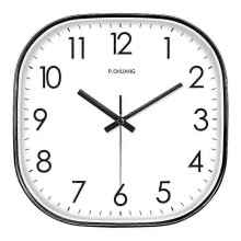 12 Inch Black Square Wall Clock for Living Room, Bedroom, Kitchen, Office