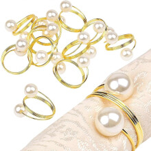 Conjunto de 12 anéis de guardanapo dourados para decoração de mesas de Natal e casamento, cor 3