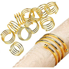 Set of 12 Gold Napkin Rings for Christmas and Wedding Table Decorcolor 1