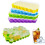 4 Pack Silicone Ice Cube Tray with Lids, BPA Free, Easy Release, Square 1