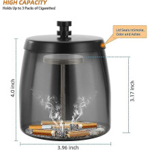 2024 Large Outdoor Cigarette Ashtray With Lid Smokeless Stainless Steel Ash Trays Covered Windproof-Good