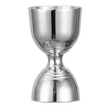 Cocktail-Jig aus Edelstahl – Doppelkopf mit indischem Weinmeter