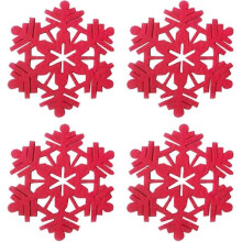 Christmas Snowflake Design Coasters, Felt Cup Mats for Wine, Tea, and Coffee, Style 9