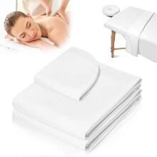 3-Piece Massage Table Sheets Set Massage Bed Cover Include Flat Fitted Sheet Face Rest Cover 96.5in