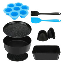 Conjunto de acessórios para fritadeira a ar, compatível com forno/panela de pressão Ninja Foodi, incluindo formas para assar.