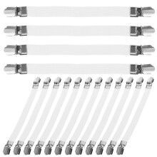 Verstelbare clips voor strijkplankhoes, set van 16 stuks, voor een veilige en vlakke bevestiging van de hoes.
