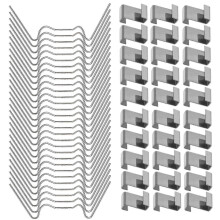 100 stuks kasclips voor glas, roestvrijstalen raamclips voor het bevestigen van glasplaten