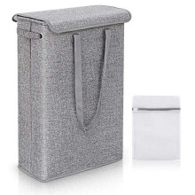 Folding Dirty Laundry Basket with Lid - Foldable Hamper Bin Bag for Laundry Storage