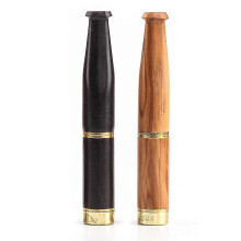 Conjunto de porta-cigarros vintage de madeira com filtro lavável, madeira preta.