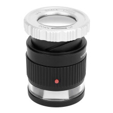 LED Scale Loupe, 30X Adjustable Magnification Metal Cylinder MagnifierBlack