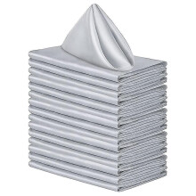 Lot de 12 serviettes de table en tissu de 30 cm (12 pouces) réutilisables, grises