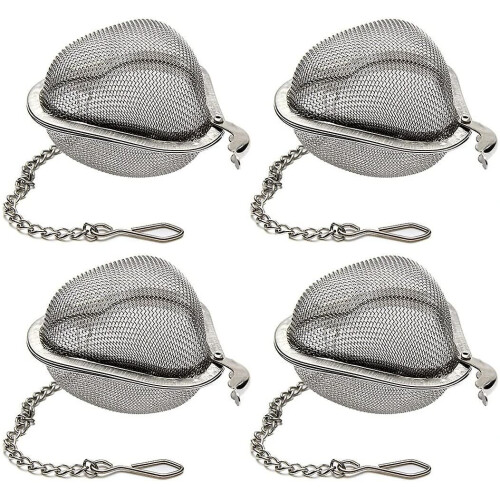 4 Pieces Stainless Steel Tea Strainers, Reusable Tea Balls