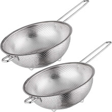 2 Pcs Stainless Steel Colander with Handle