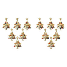 12 stuks kerstservetknopen, servetringen, stoffen ringen met diamantjes voor Kerstmis