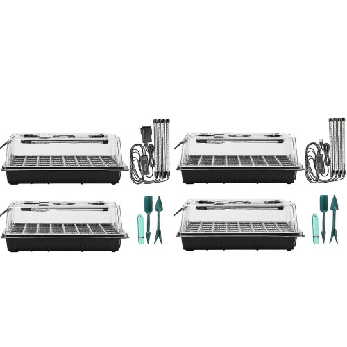 80 Cells Seed Starter Tray Kit, Humidity Dome Plant Seedling Starter KitABlack 2
