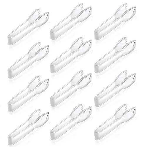 12PCS Serving Tongs Spoon Fork for Charcuterie AppetizersTransparent