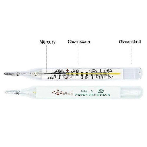 4 Stück medizinisches Quecksilber-Glasthermometer mit großem Display, klinisches Messgerät 2
