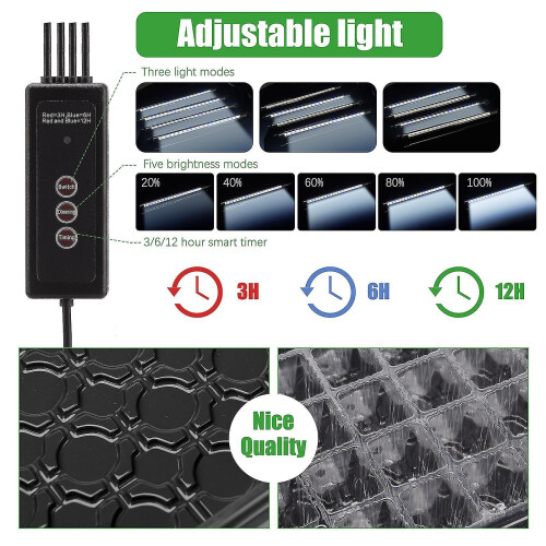 80 Cells Seed Starter Tray Kit, Humidity Dome Plant Seedling Starter KitABlack 1