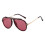Sun Blocking Large Frame Pilot Sunglasses-Pork liver red and p 1