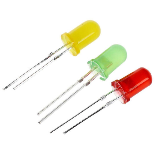 60 Pcs 5mm Dia Round Assorted Colors LED Light Emitting Diodes Lamp DC 3V 1