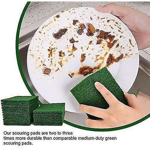 Conjunto de 40 esponjas de limpeza reutilizáveis verdes para louça e cozinha. 2