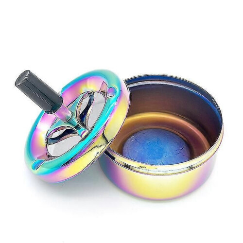 Rotating Ashtray in Rainbow Design, Multicolour, Diameter: 9cm 2