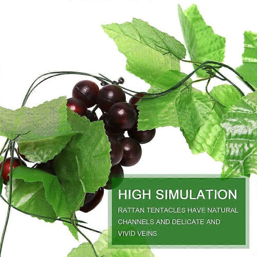 2x Artificial Grape Vine Garland Fruit for Home Garden Decoration 1