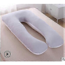 (Gray, 1pc) Pregnancy Pillow U Shape - Full Body Support for Better Sleep