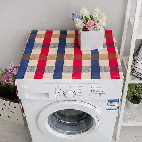 Dustproof Cotton Refrigerator Cover Decoration Top with Side Storage Bag 2