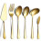6-Piece Serving Flatware Silverware Set, Include Cake Server, Slotted Serving Spoon 2