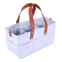 Baby Diaper Caddy Organizer Holder Shower Basket Nursery Storage Bin Car Storage Basket Wipes Toys Tote Bag Light Grey