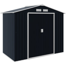 7x4ft Metal Garden Shed, Outdoor Bike Storage with Foundation & Vents