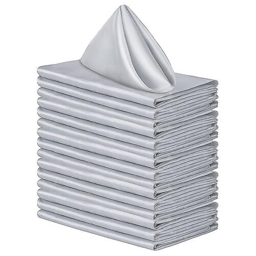 Conjunto de 12 Guardanapos de Pano de Cozinha de 30 cm (12 polegadas) Reutilizáveis para Uso à Mesa e Jantar - Cinza 1
