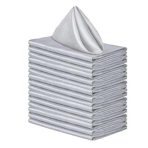 Conjunto de 12 Guardanapos de Pano de Cozinha de 30 cm (12 polegadas) Reutilizáveis para Uso à Mesa e Jantar - Cinza 2