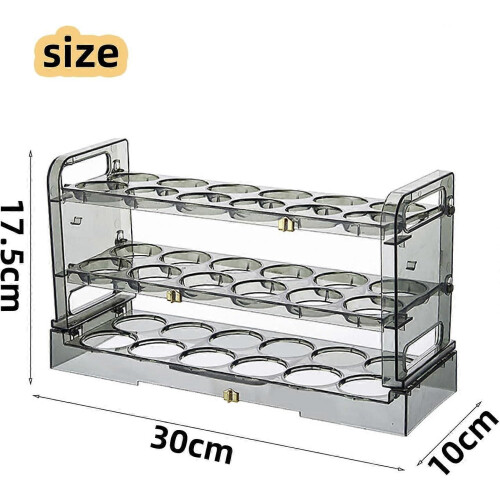 3 Tier Egg Holder Rack Egg Storage Rack Egg Organizer for Refrigerator Countertop, Hold 36 Eggs (Green) 2