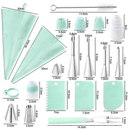 Ensemble de 34 poches à douille avec embouts pour la décoration de gâteaux 2