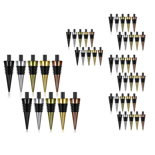 50 Pieces Metal Wine Stopper Inserts Set with Threaded Post for Wood 1