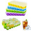 4 Pack Silicone Ice Cube Tray with Lids, BPA Free, Easy Release, Square 2