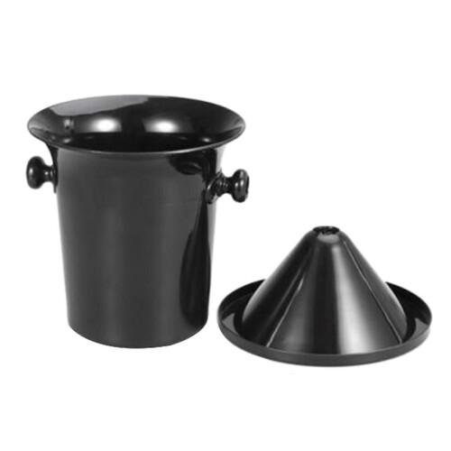 Black Plastic Wine Spittoon with Funnel - Standard Size 2