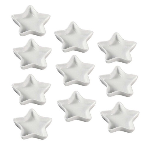 10pcs Ceramic Five-Pointed Star Shaped Dipping Sauce Bowls 1