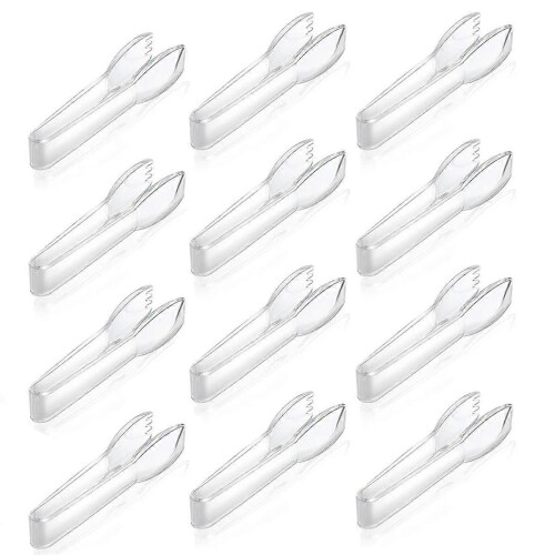 12PCS Serving Tongs Spoon Fork for Charcuterie AppetizersTransparent 1