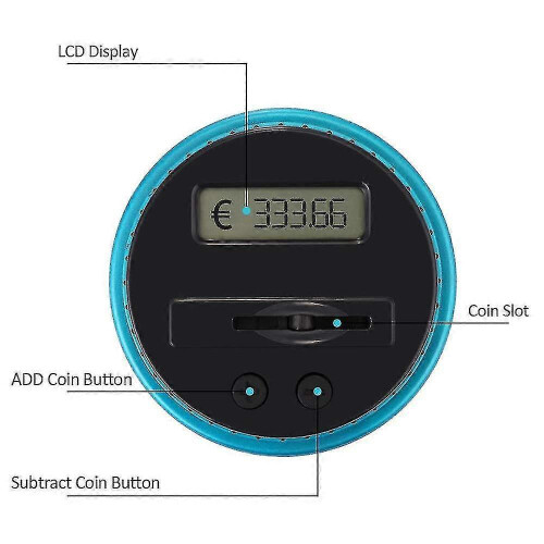 Digital Piggy Bank Counter Automatic Euro Coin Counting Saving Box Counting Jar 2