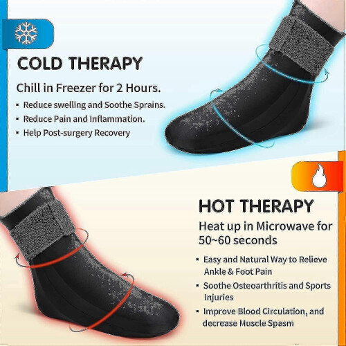 (Medium  Pack of 1) Achilles Tendonitis Ice Pack Wrap Reusable Gel Cold Therapy Sock 2