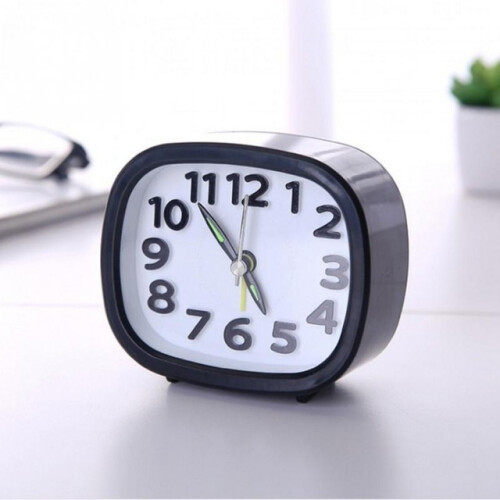 Creative, minimalist, silent alarm clock (square, black)