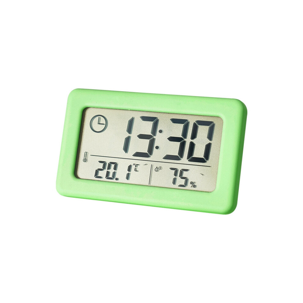 YD005 Mini Slim LCD Screen Temperature and Humidity Electronic Clock (Green)