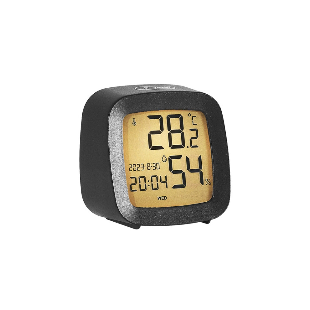 Multifunctional LCD Clock with Temperature and Humidity Function for Home and Bedside Use (2205 Black)