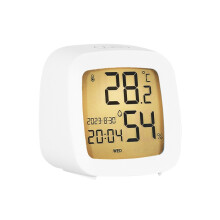 Multifunctional LCD Clock with Temperature and Humidity Function for Home and Bedside Use (2205 White)